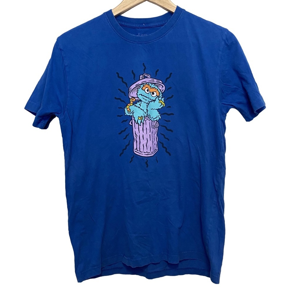 Neff Sesame Street Oscar The Grouch Graphic Blue Short Sleeve Tee Size Medium